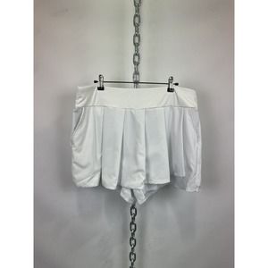 NWT Fabletics White Pleated Mini Tennis Skirt‎ Size XXL